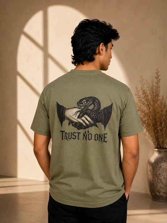 Trend Tee- Olive Green Printed Tee