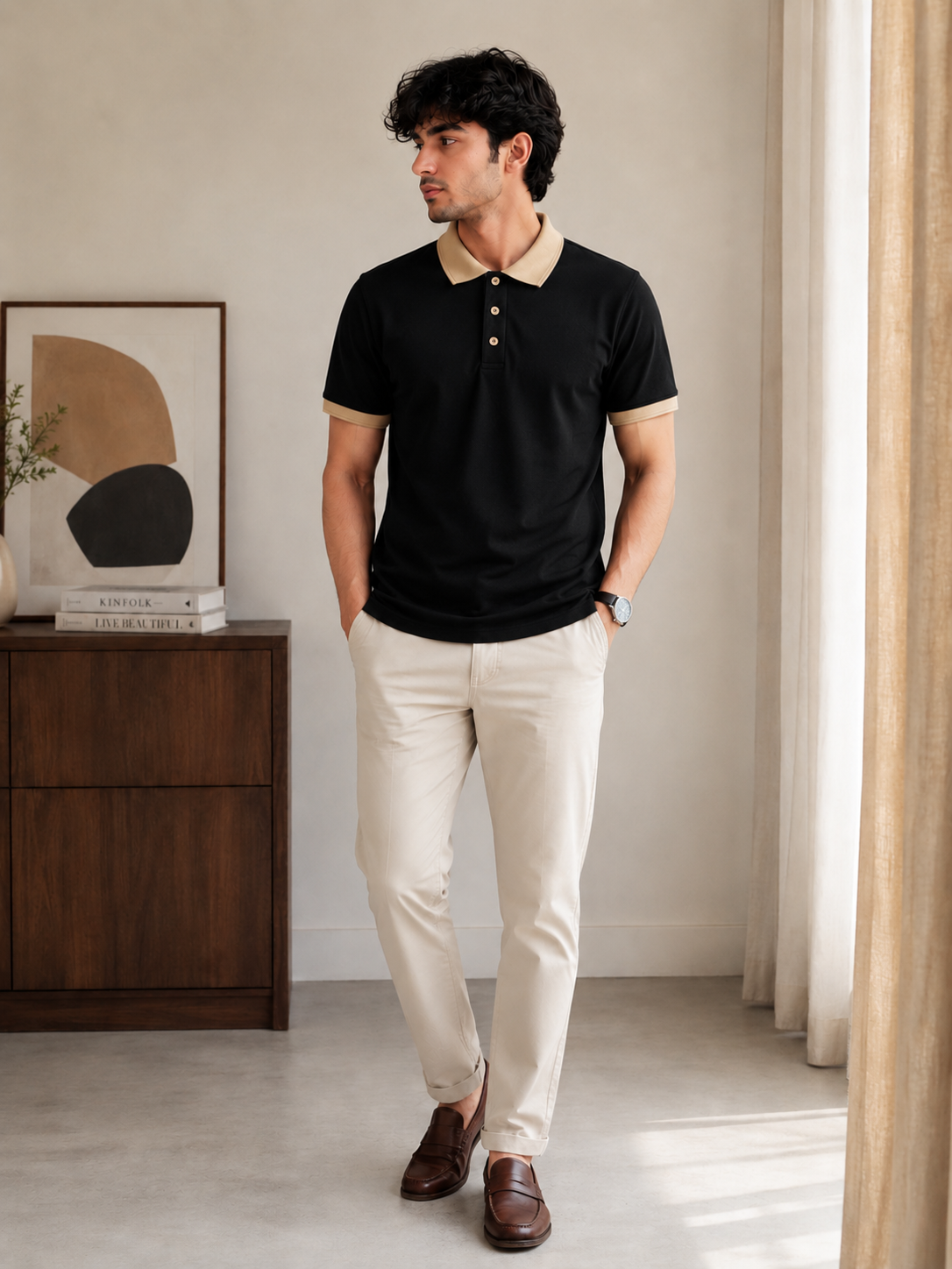 Black Old Money Polo Shirt