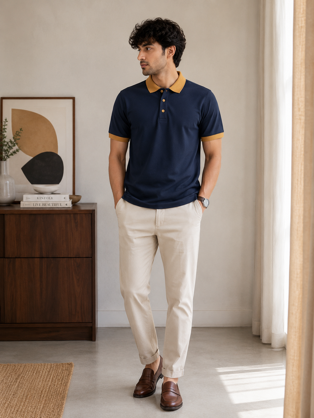 Navy-Blue Old Money Polo