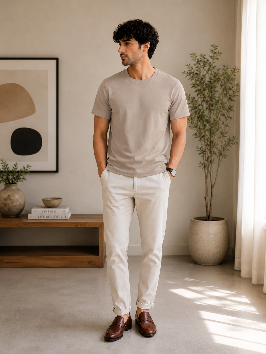 Trend Tee-Apricot Beige