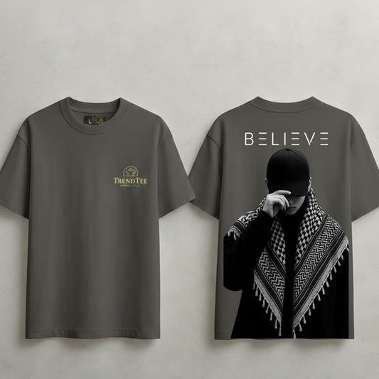 Trend Tee- Charcoal Printed Tee