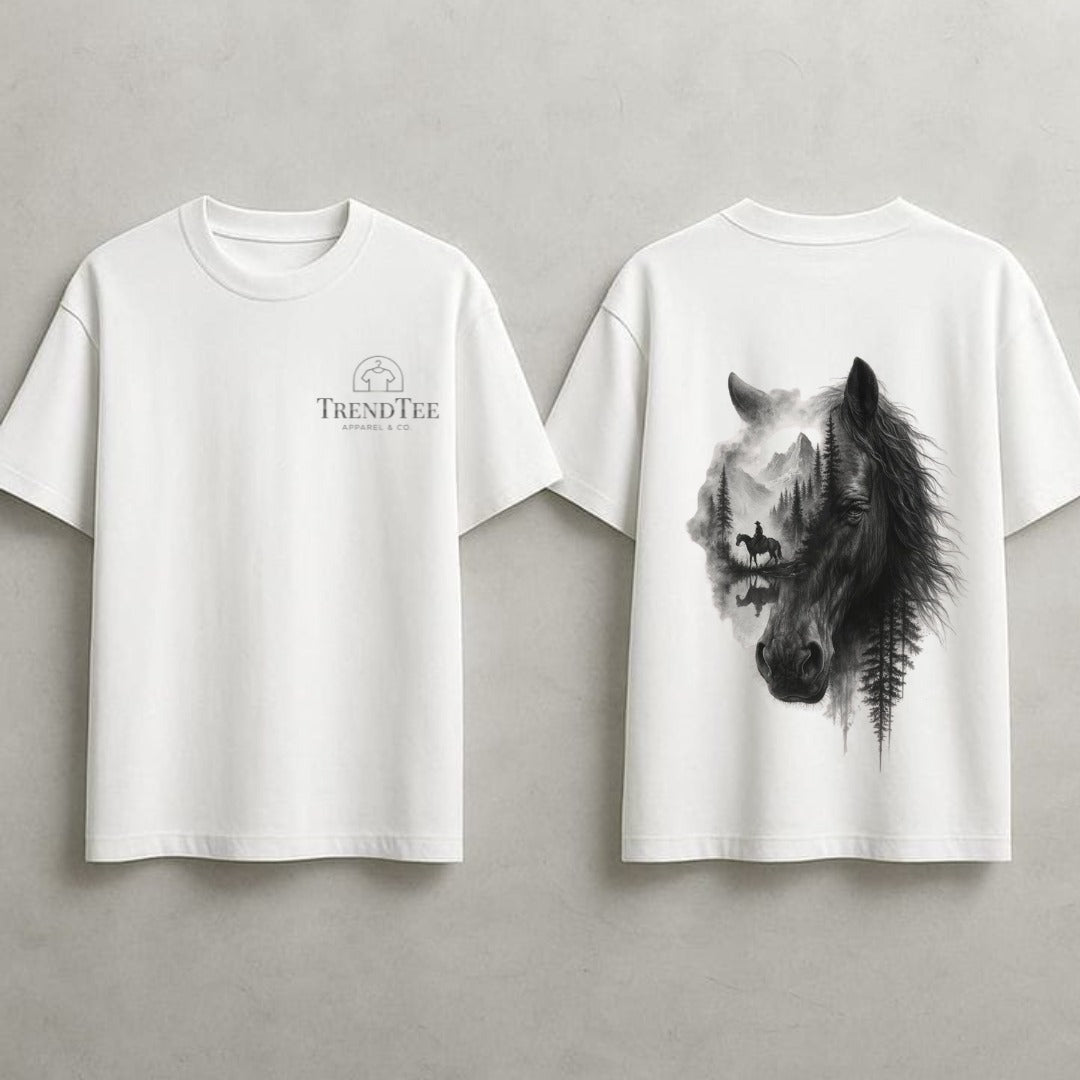 Trend Tee- Royal White Printed Tee