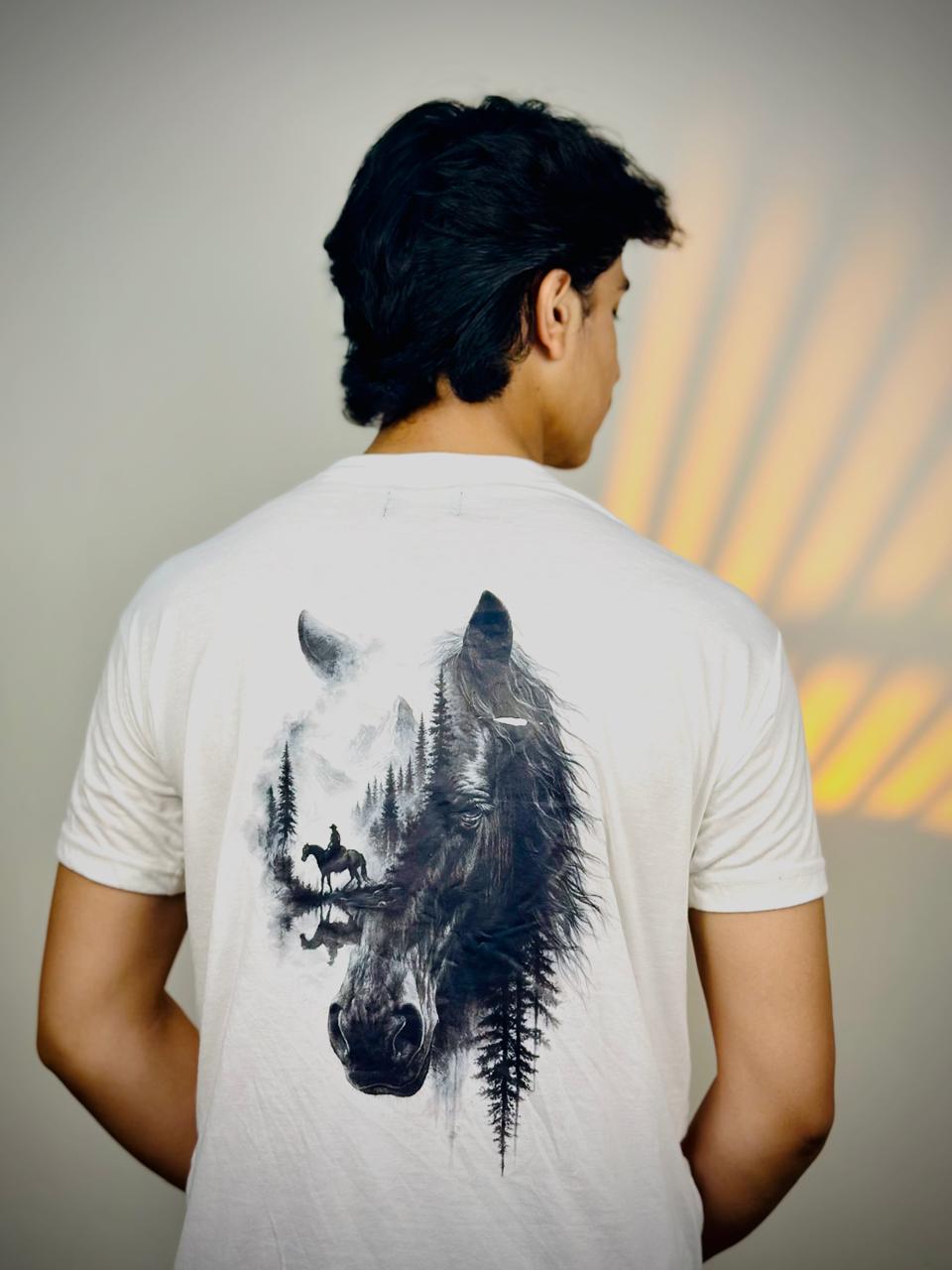 Trend Tee- Royal White Printed Tee