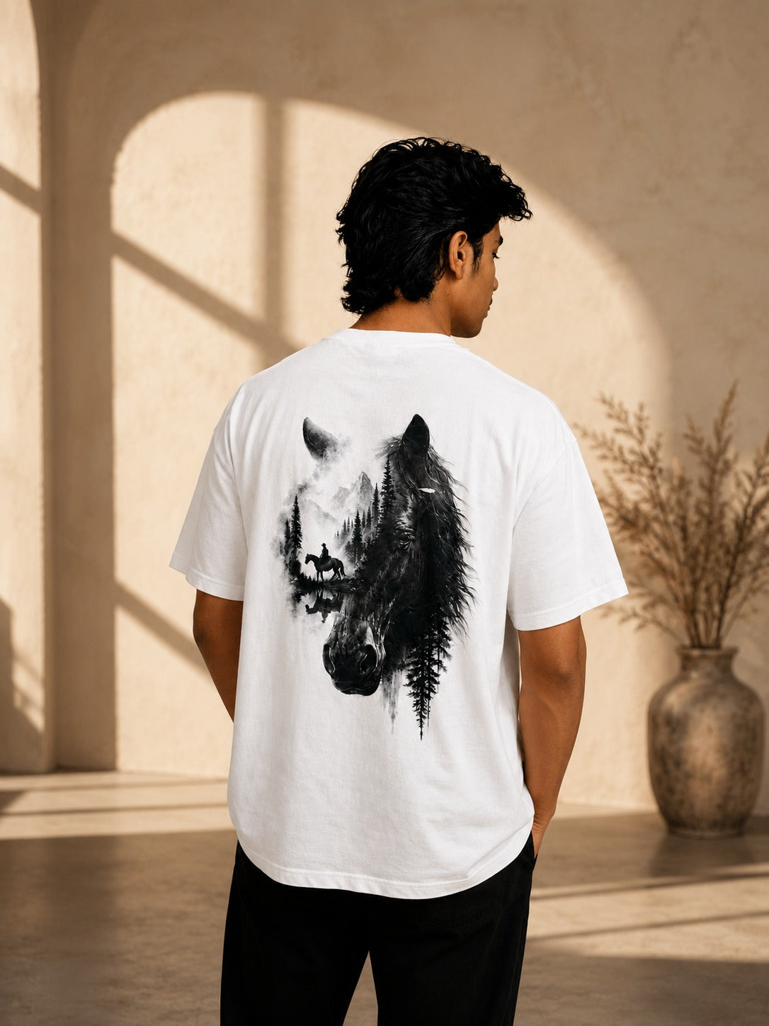Trend Tee- Royal White Printed Tee