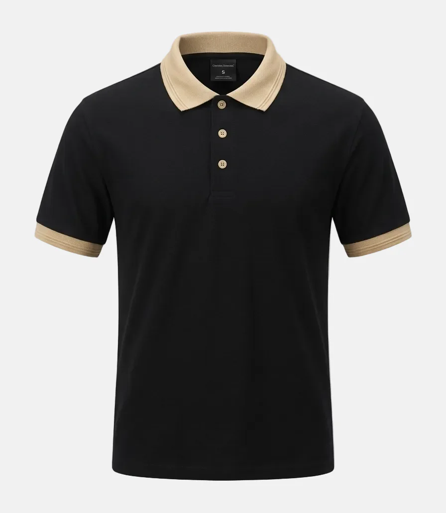Black Old Money Polo Shirt