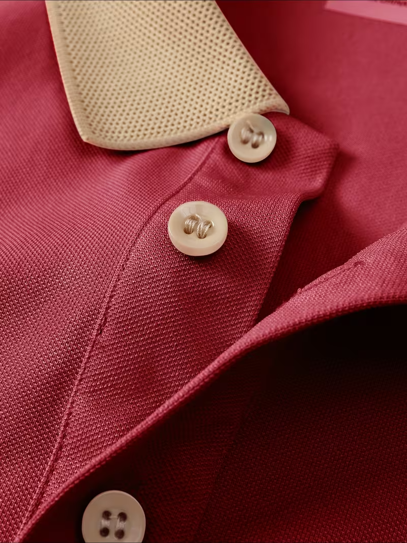 (Maroon) Old Money Polo Shirt