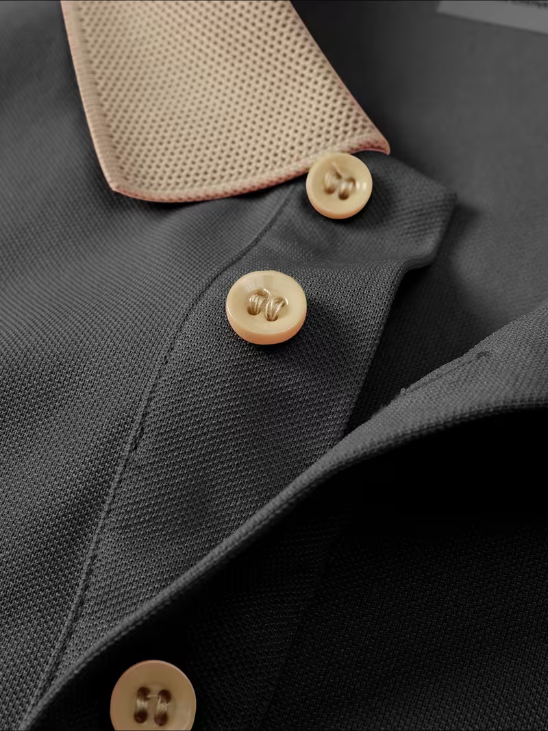 Black Old Money Polo Shirt