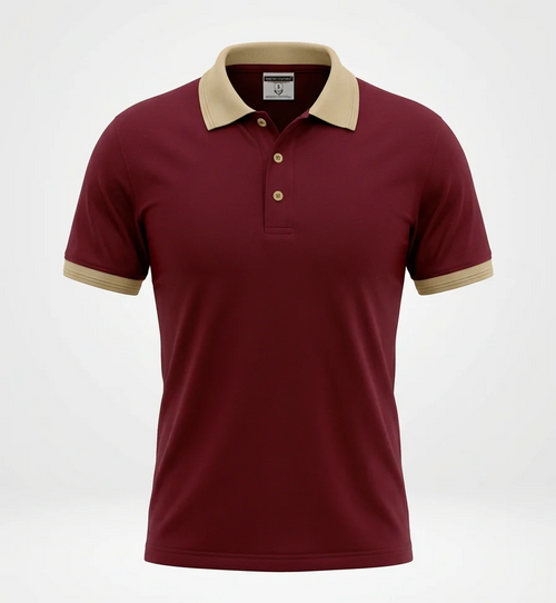 (Maroon) Old Money Polo Shirt